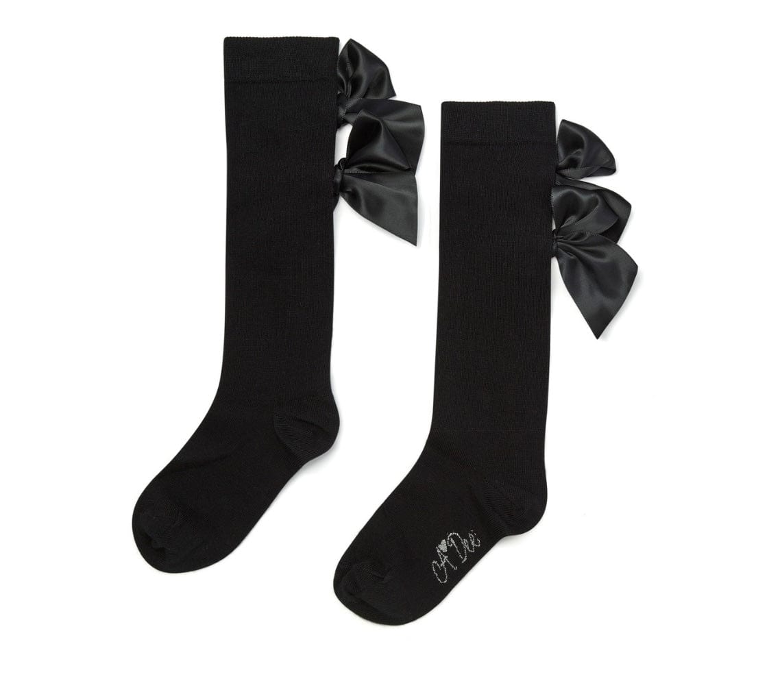 A Dee Poppy Black Knee High Socks