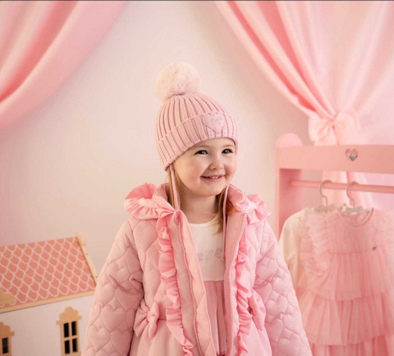 Little A Kaia Heart Embroidery Puff Hooded Jacket