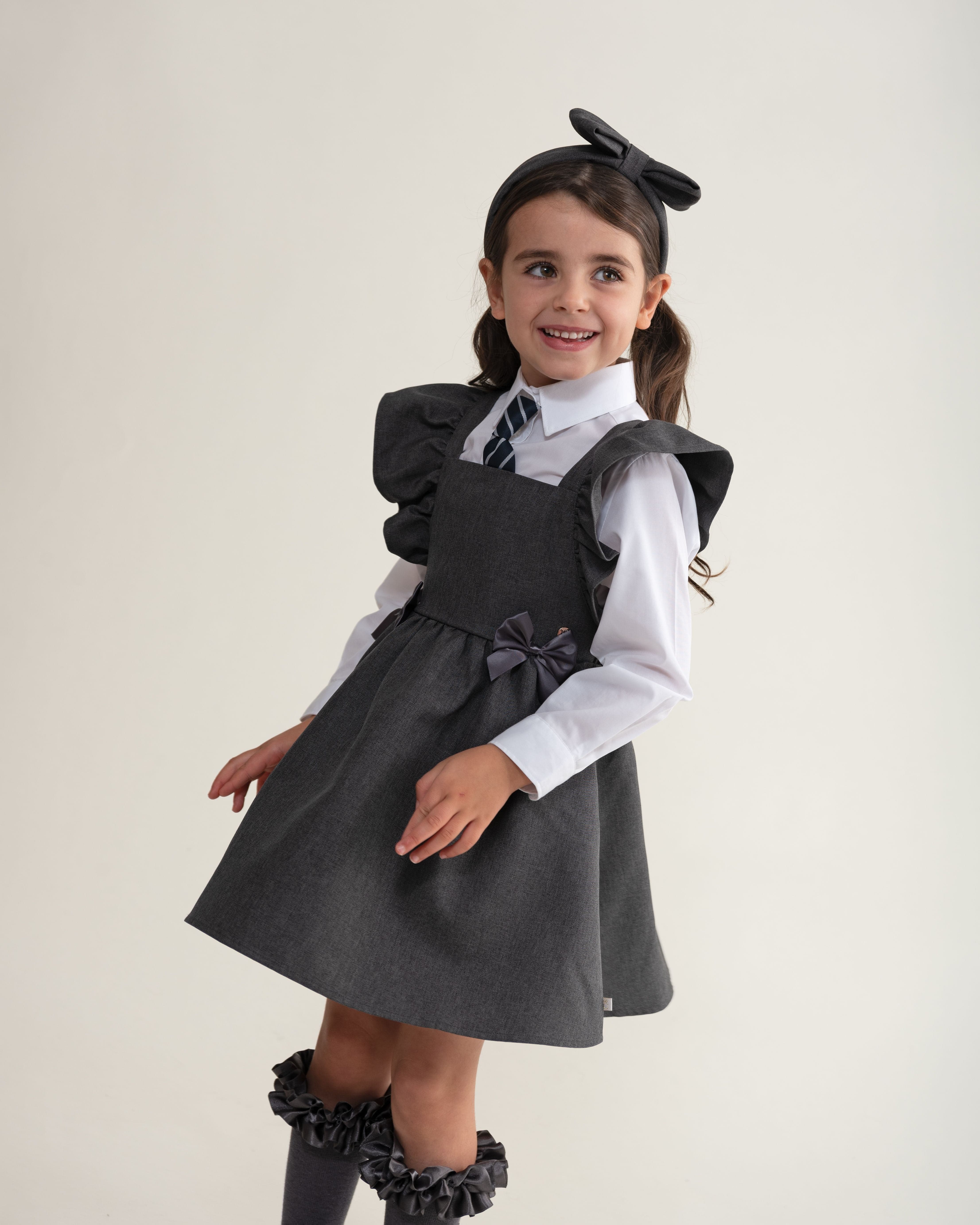 Caramelo Flared Pinafore with Bow