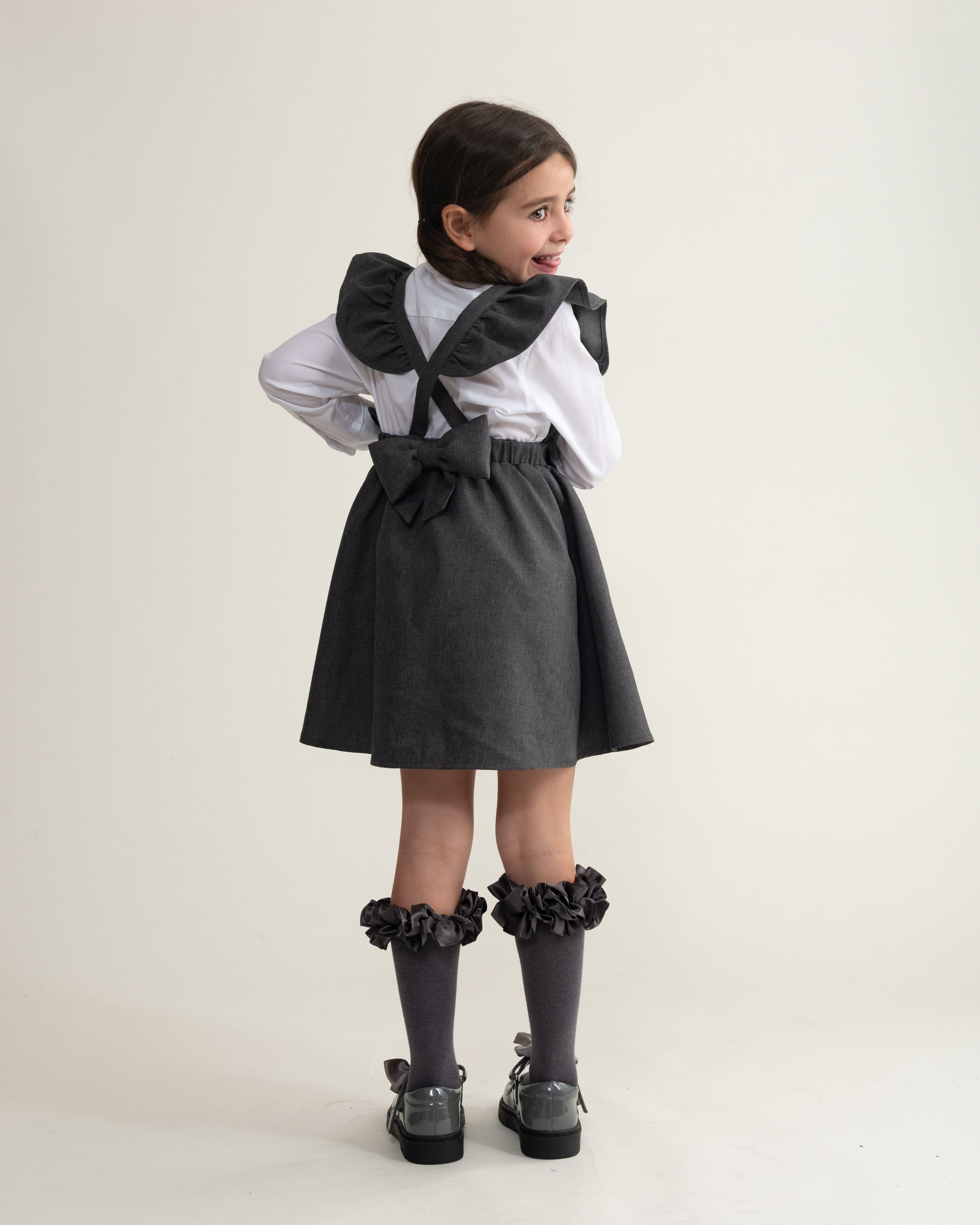 Caramelo Flared Pinafore with Bow