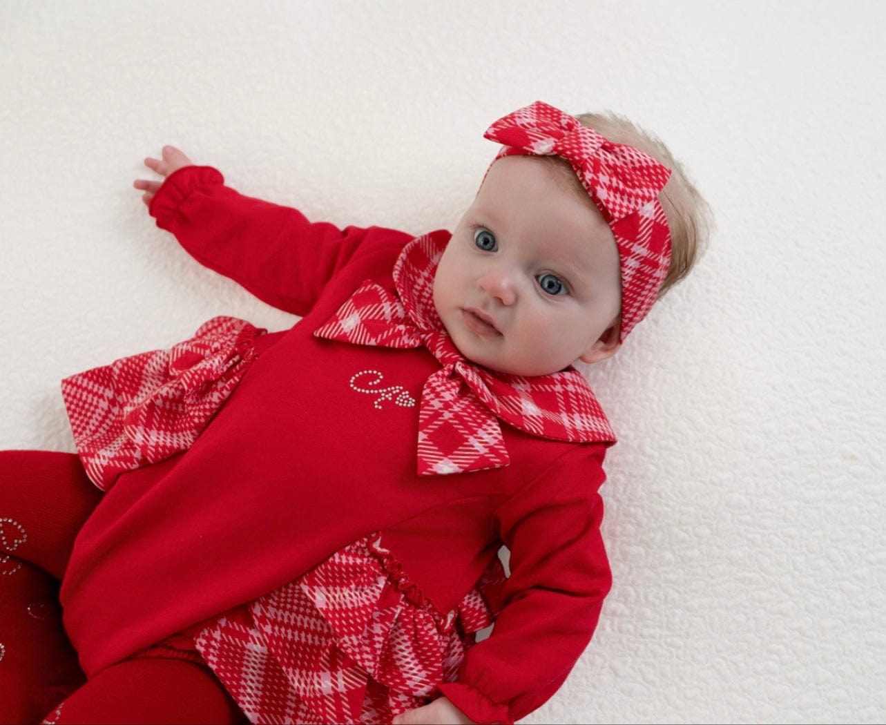 Little A Kacey Check Frill Romper