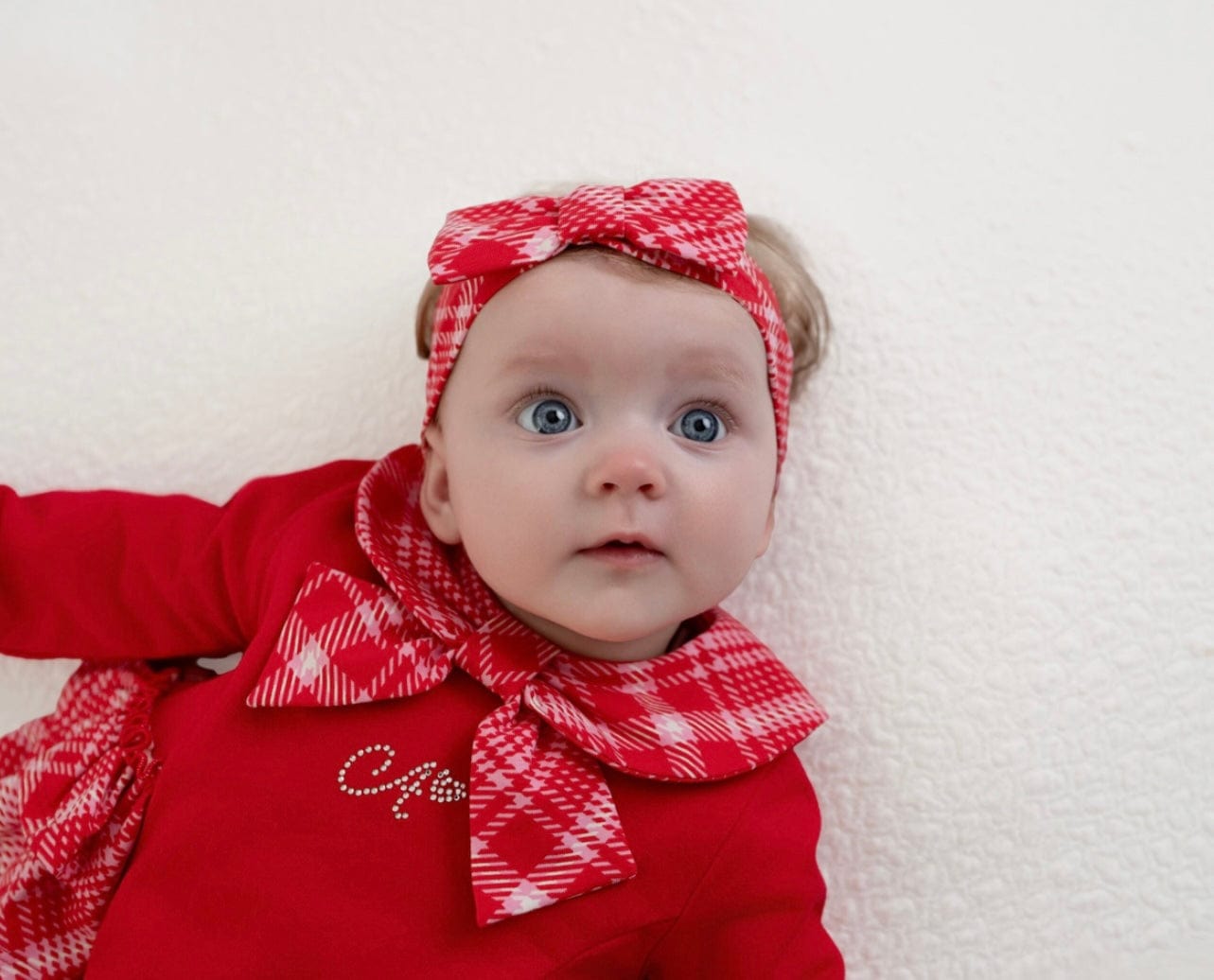 Little A Kacey Check Frill Romper