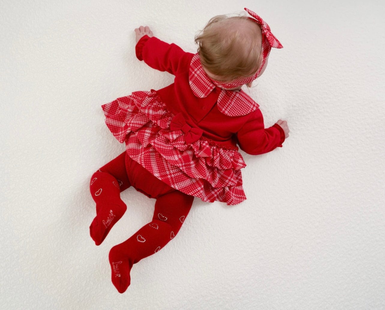 Little A Kacey Check Frill Romper