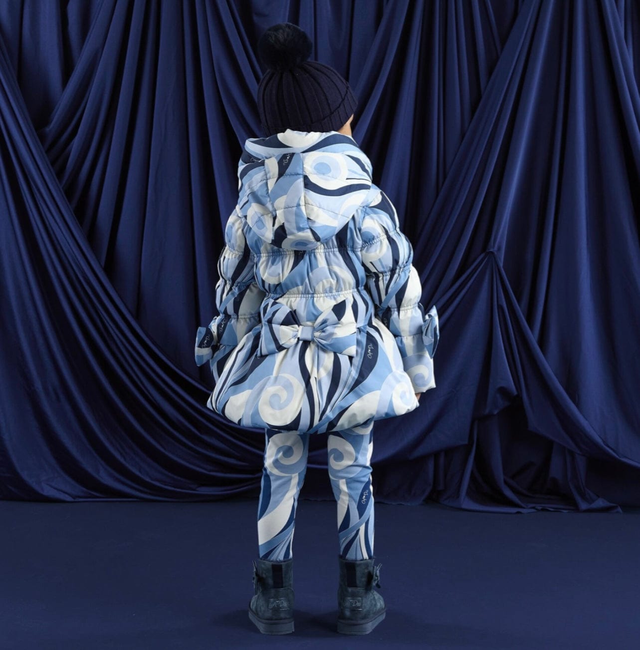 A Dee Nylah Swirl Print Bow Jacket