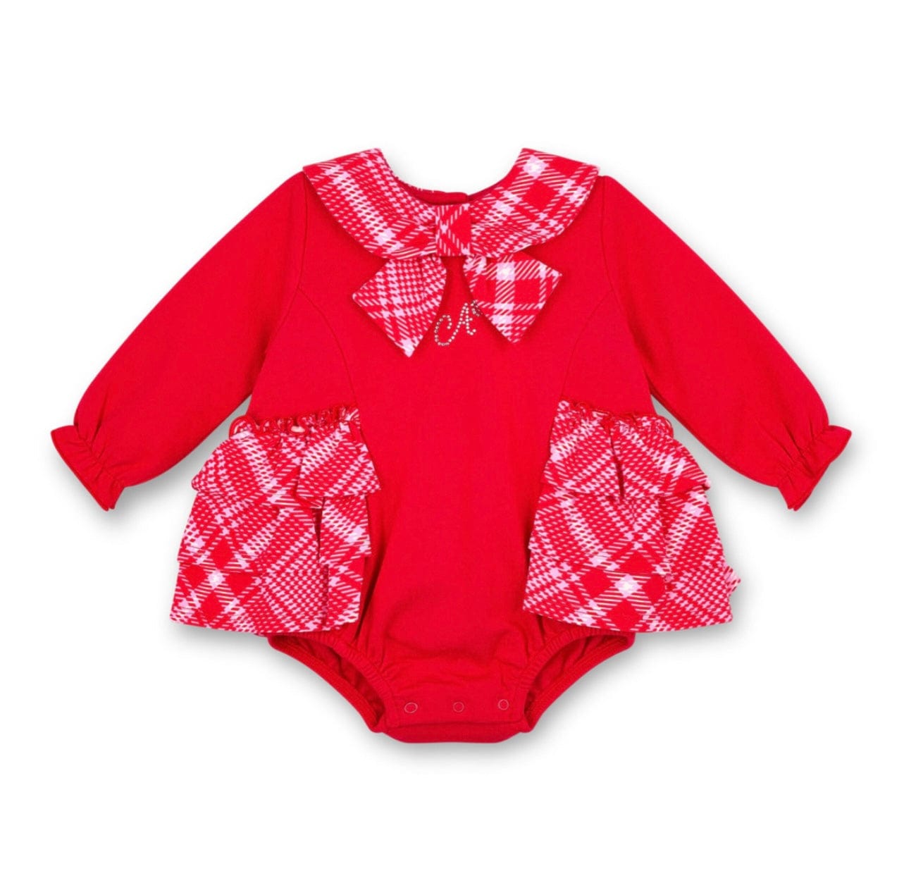 Little A Kacey Check Frill Romper