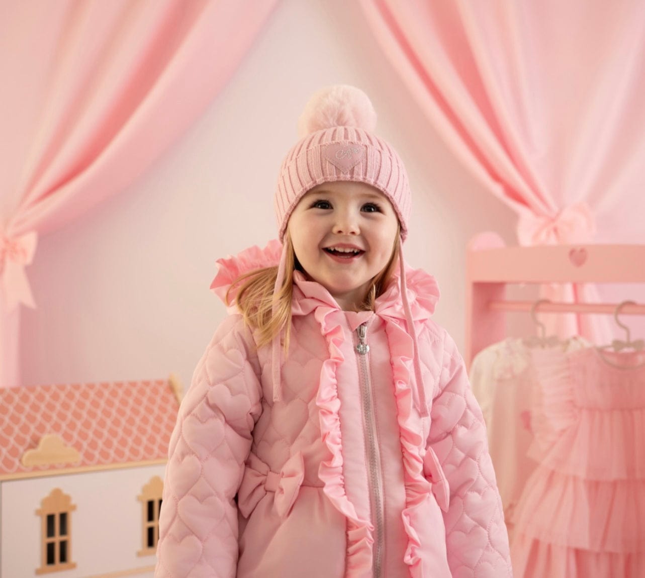 Little A Kaia Heart Embroidery Puff Hooded Jacket