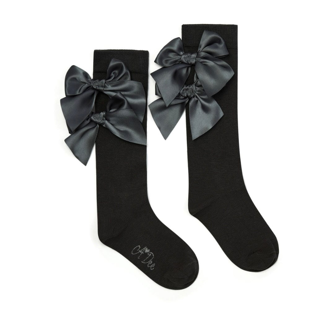 A Dee Poppy Dark Grey Knee High Socks