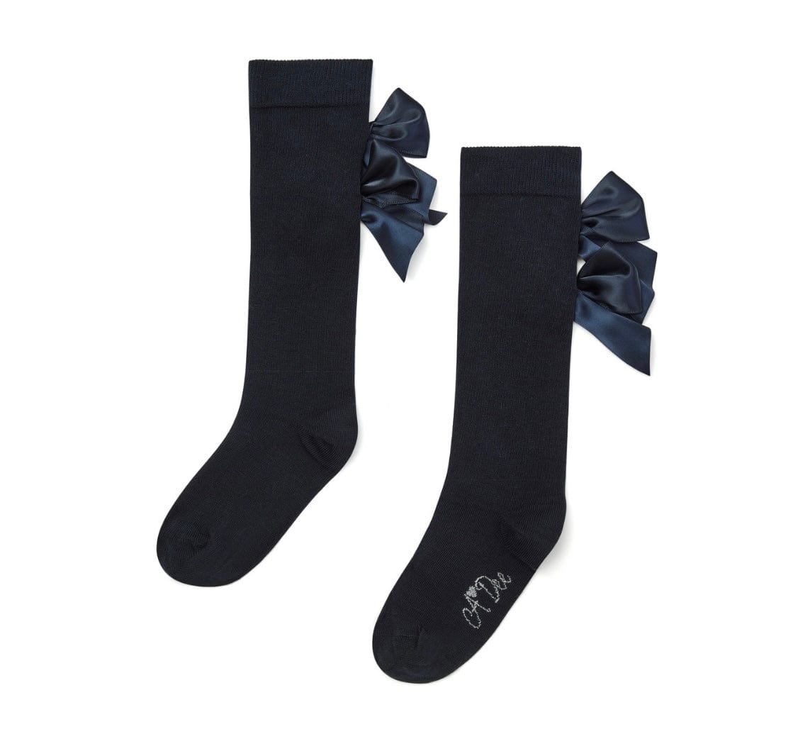 A Dee Poppy Dark Navy Knee High Socks