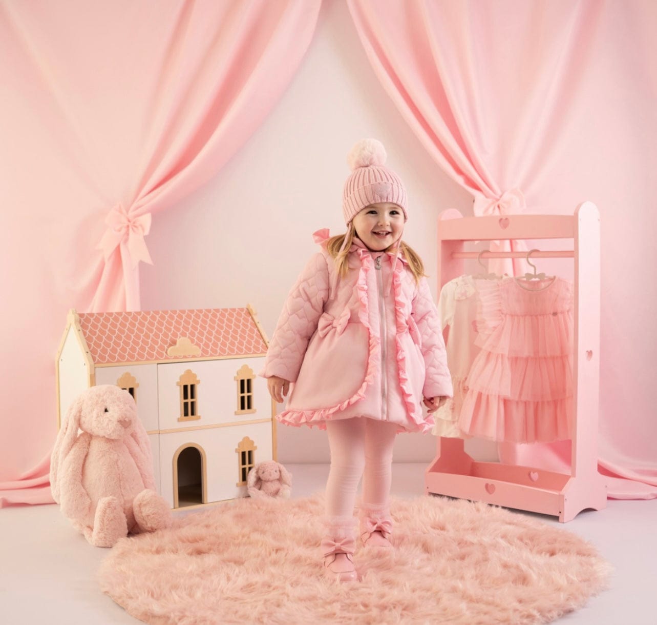 Little A Kaia Heart Embroidery Puff Hooded Jacket