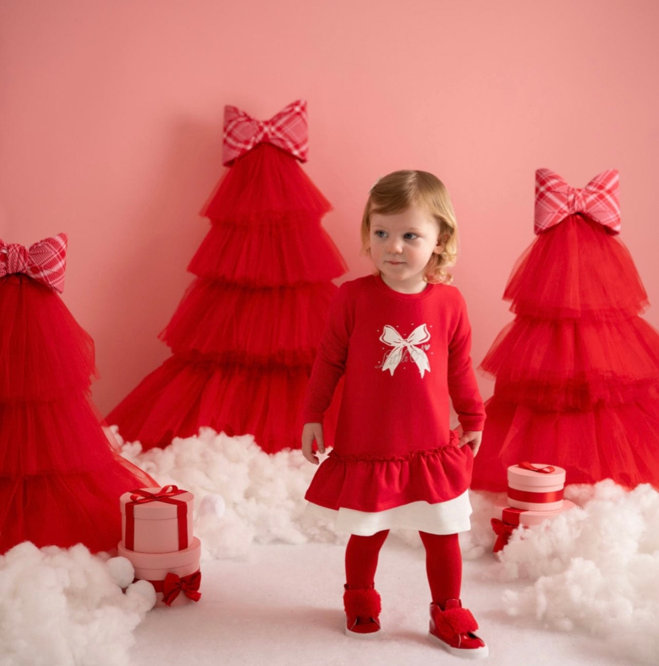 Little A Katrina Bow Frill Sweat Dress
