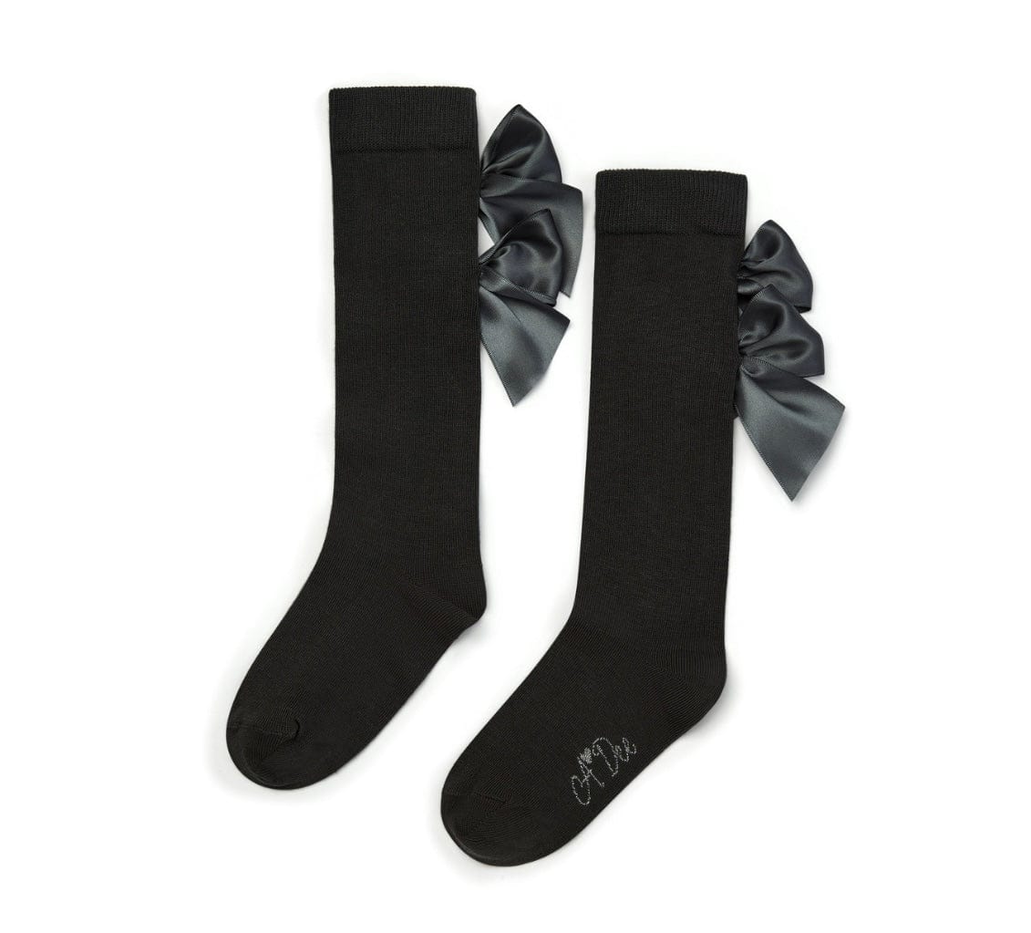 A Dee Poppy Dark Grey Knee High Socks