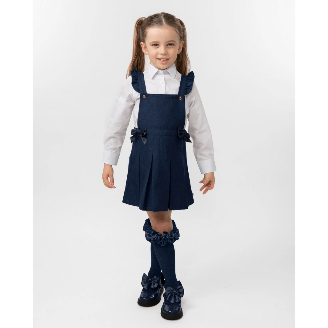 Caramelo Pleated Pinafore with Bow