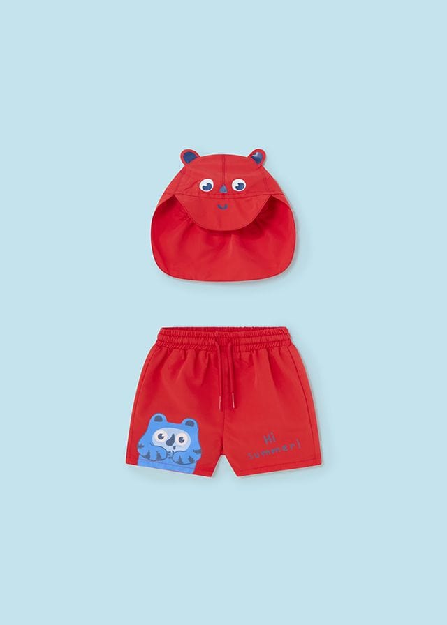 Mayoral Swim Shorts & Hat Set