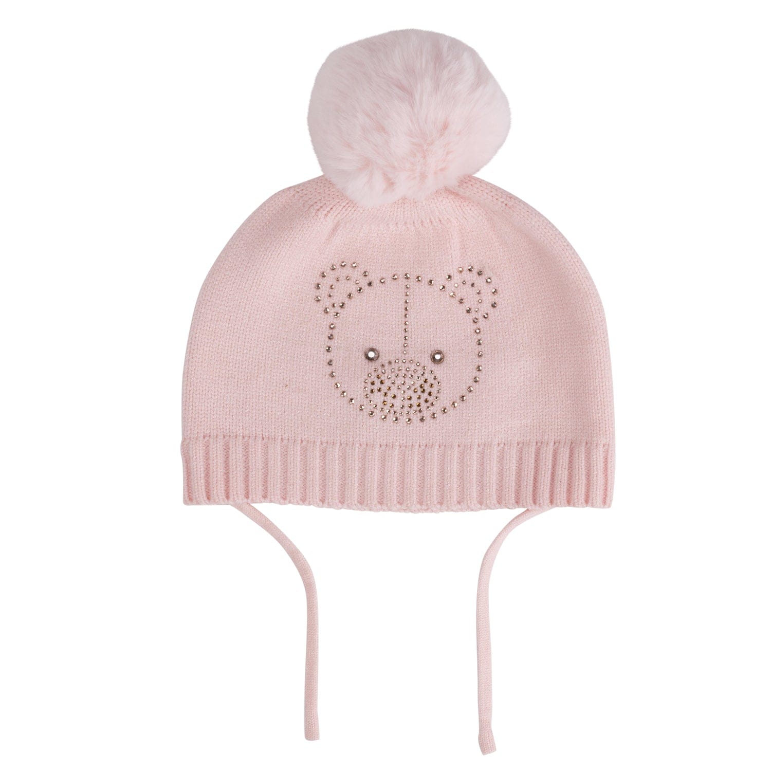 Little A AW24 Glynne Bear Knitted Pom Pom Hat