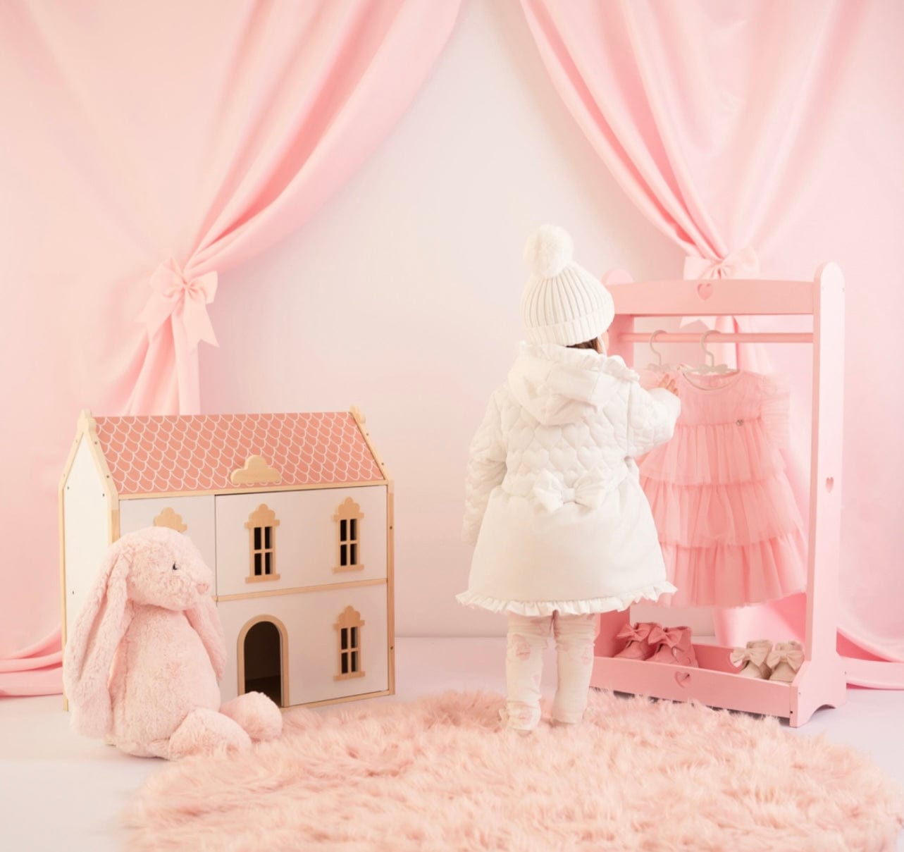 Little A Kaia Heart Embroidery Puff Hooded Jacket