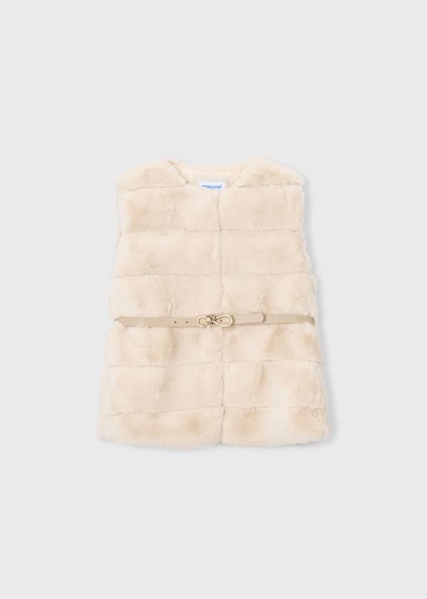 Mayoral Fur Gilet with Belt