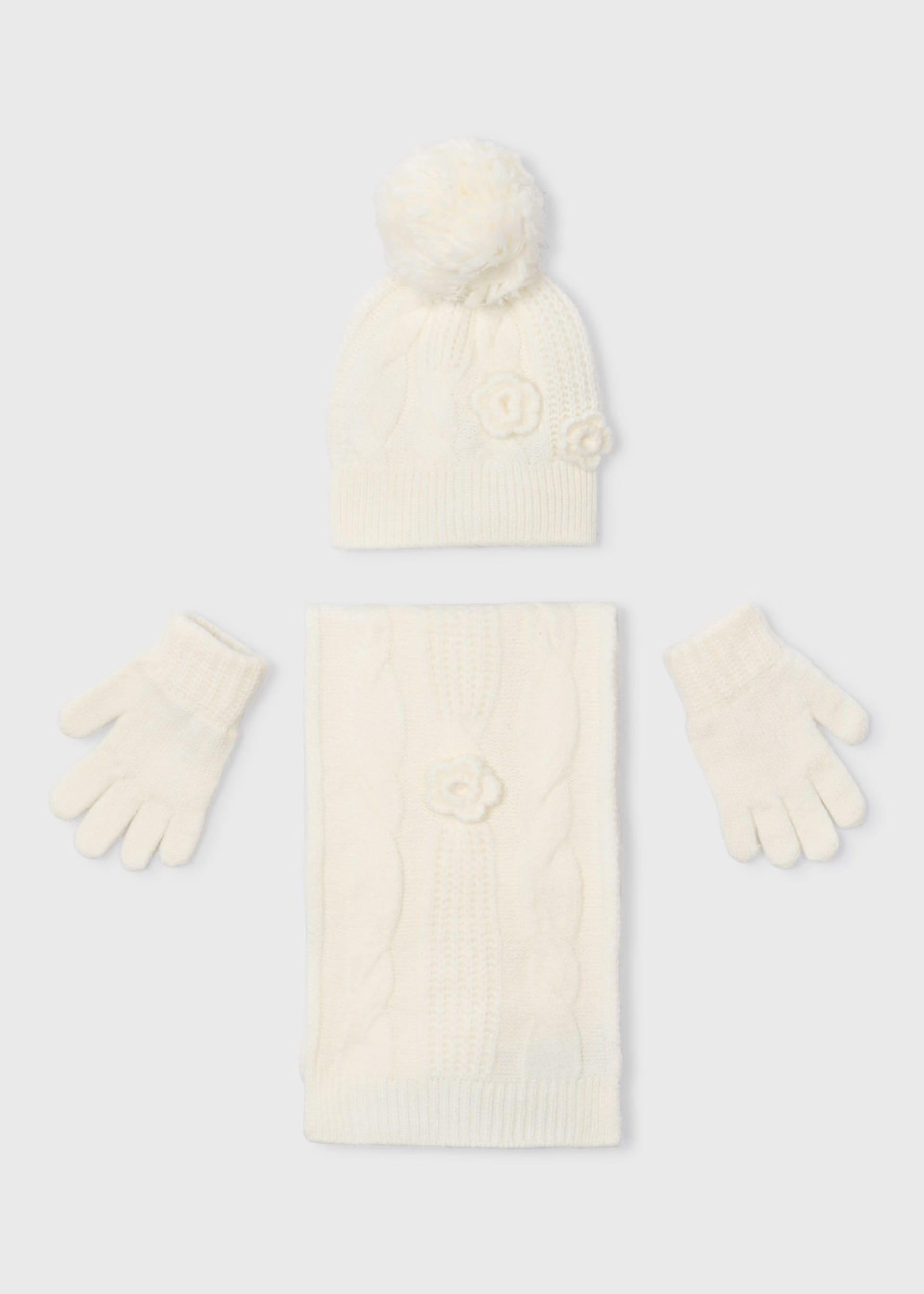 Mayoral Flower Hat & Scarf Set