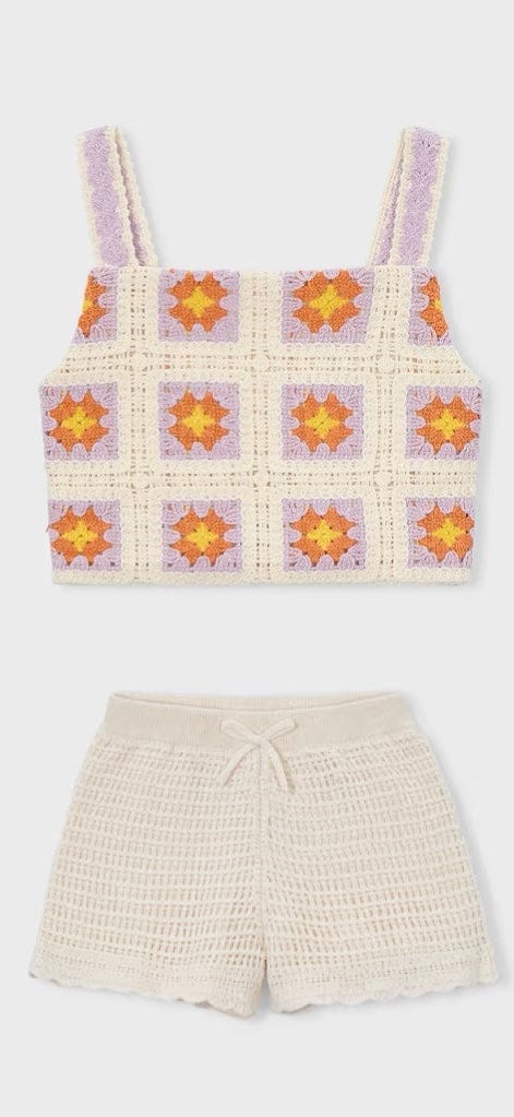 Mayoral Crochet Top & Shorts