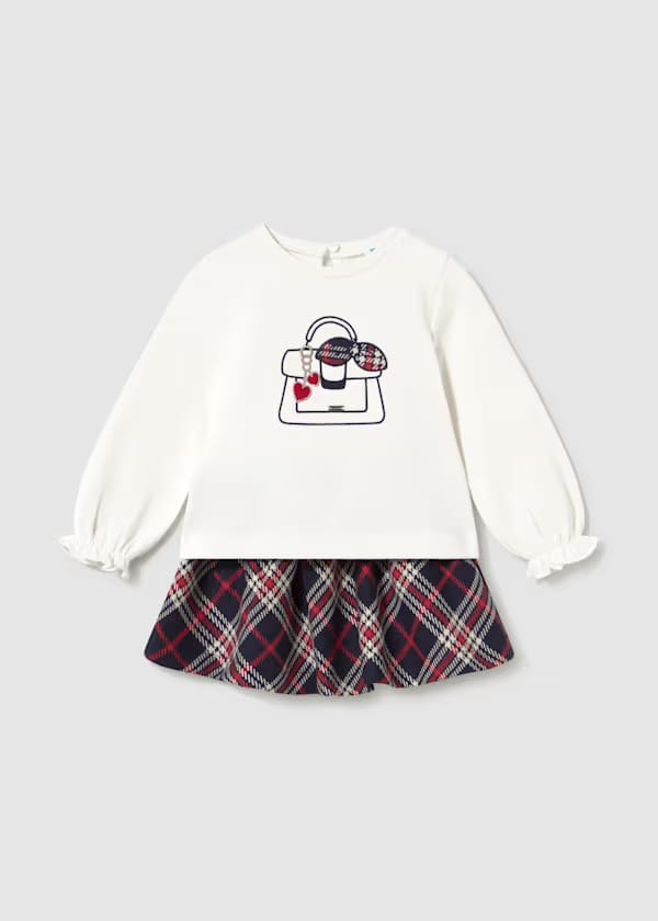 Mayoral Plaid Skirt Set