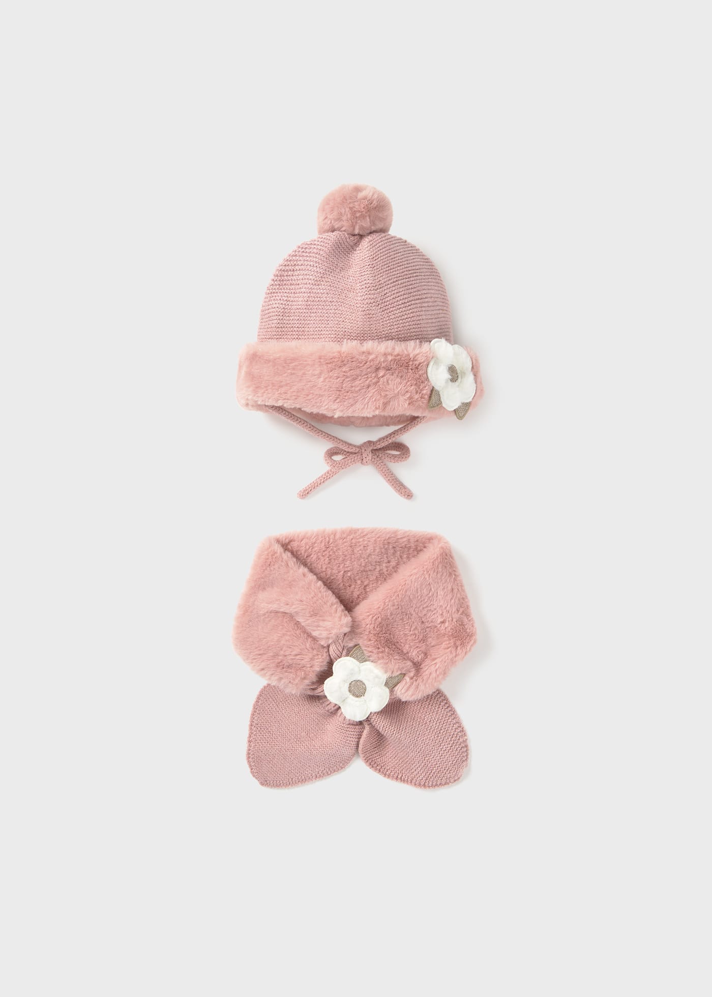 Mayoral Faux Fur Hat & Scarf Set