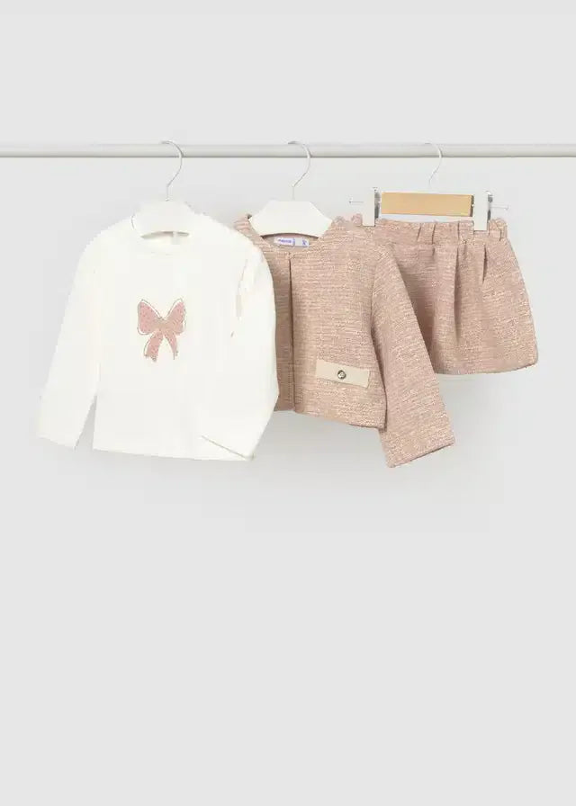 Mayoral Tweed-Knit Skirt Set