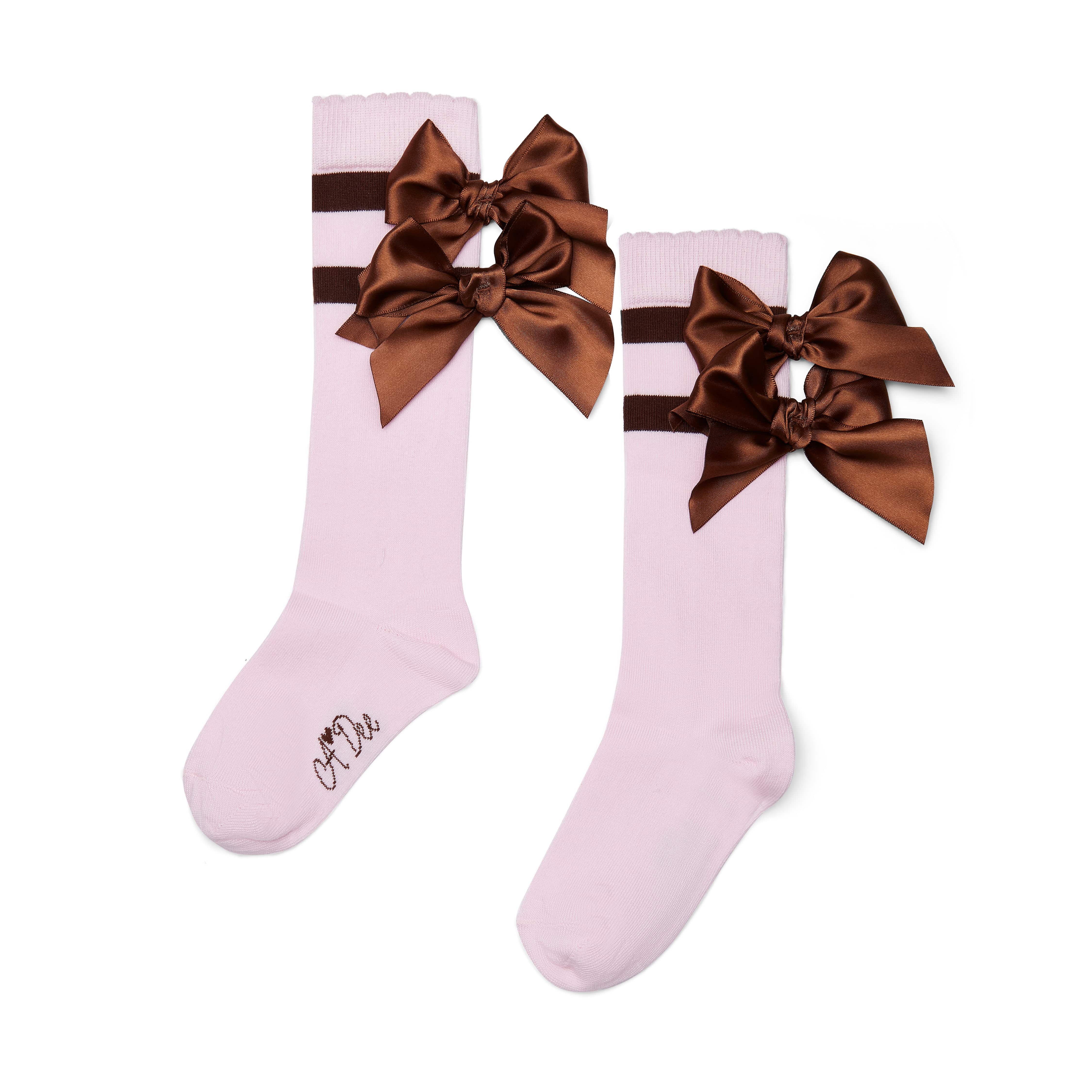A Dee Maeve Knee High Double Bow Socks