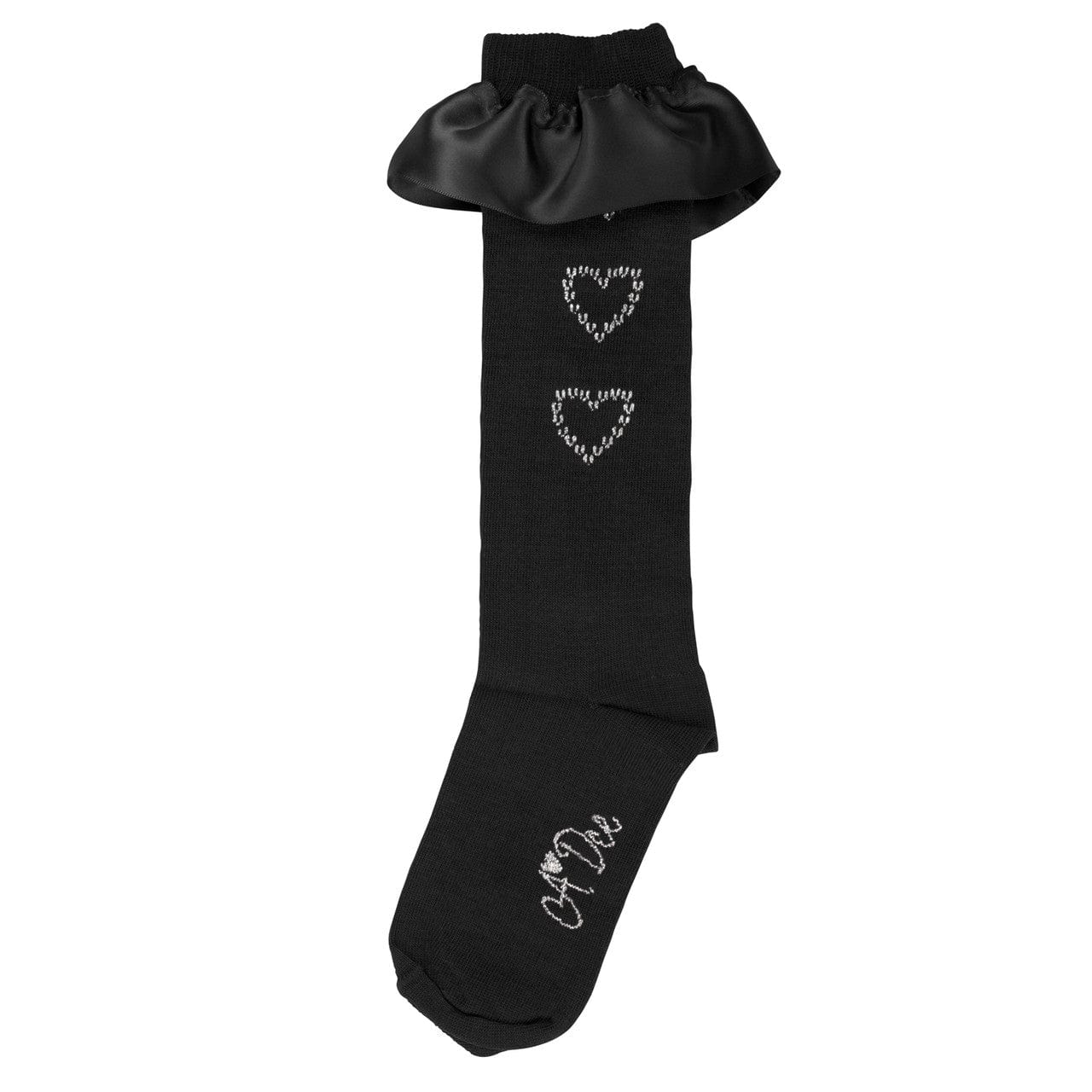 A Dee Betty Heart Sock Black - Pre-Order