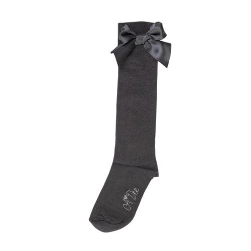A Dee Binky Bow Sock Grey - Pre-Order